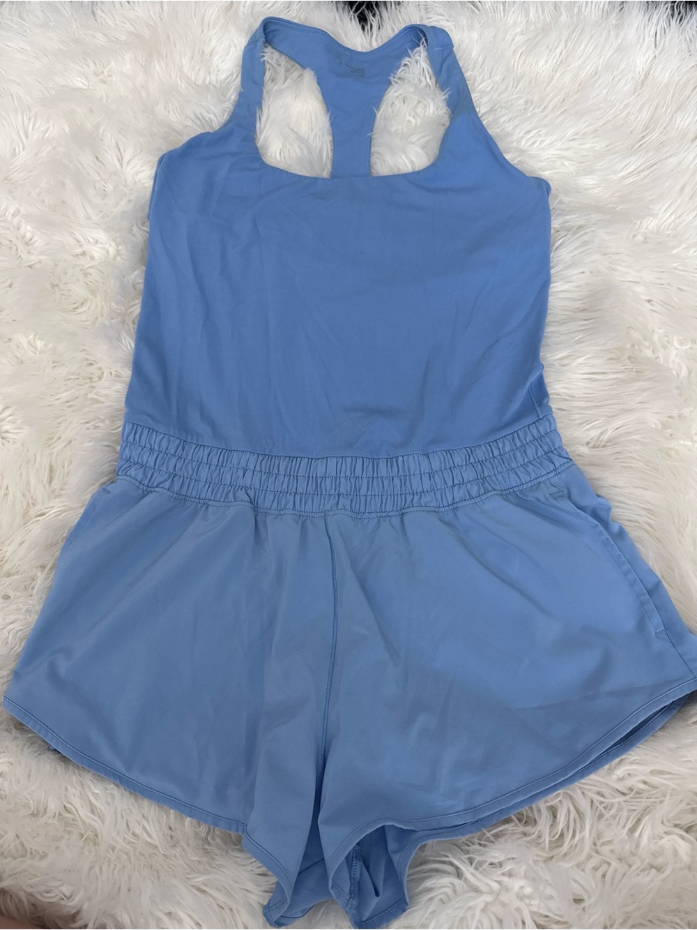 aerie Light Blue Racerback Romper